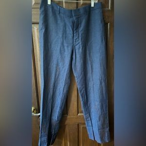 Men linen blue pants 34x32